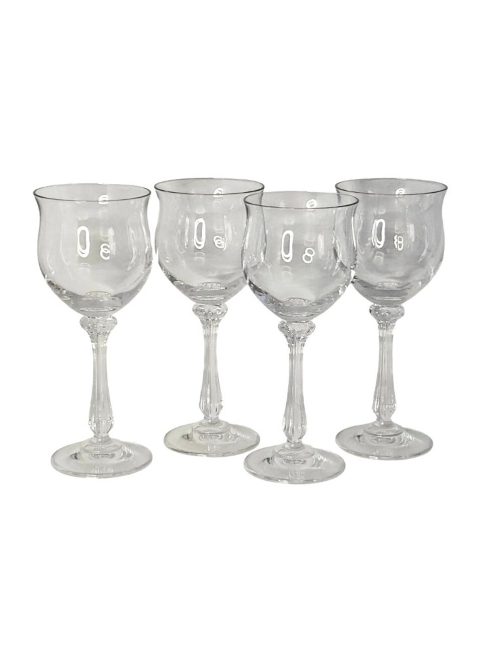4 Mikasa Ardmore Wine Glasses 7" ribbed stem fine crystal fluted rim Germany - Picture 11 of 11